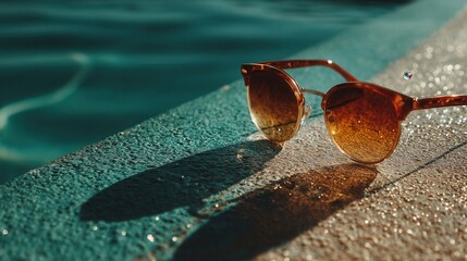 Sunglasses on plain background