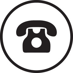 Circular Telephone Icon Vector  Call Communication Symbol Design