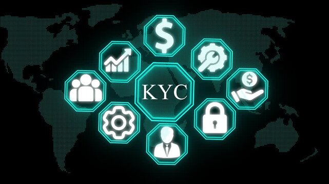 P2 P network technology concept digital infographic with financial icons cybersecurity and growth chart on dark background