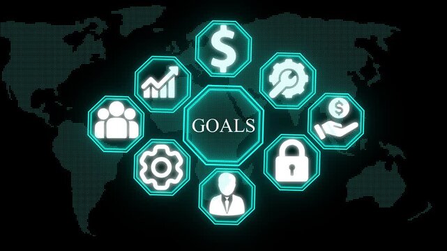Supply Chain Management S C M network diagram with icons for finance growth hacking security partnership and operations on black background digital infographic concept