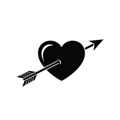 Black heart pierced by arrow graphic love romance