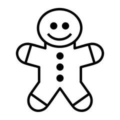 Gingerbread man outline icon