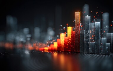 Vibrant city at night illuminated by lights creating a beautiful urban landscape after sunset