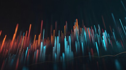 Colorful light streaks creating a holographic effect in a data-driven visualization of modern design