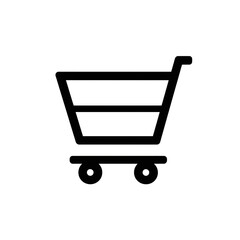 Iconic shopping cart in minimalistic design.