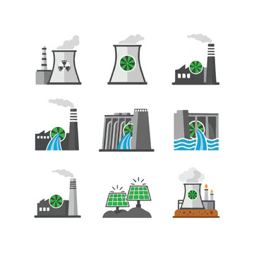 Power plants generate electricity using various renewable and nonrenewable energy sources, contributing to energy production and industrial development.
