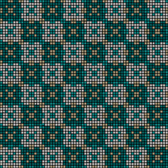 ornament from hand drawn squares. vector seamless pattern. blue, gray, brown repetitive background. modern decorative art. geometric fabric swatch. continuous design template for textile, home decor