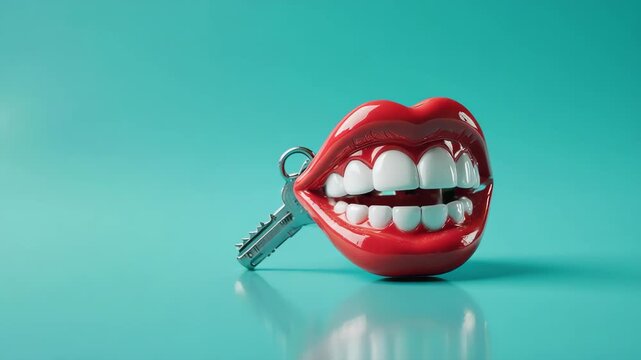 A funny and nostalgic 3D seamless loop of a classic chattering teeth toy. A quirky and humorous background element for comedy or retro-themed videos.