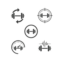 Dumbbell symbols representing fitness goals and tracking progress in a modern, minimalist style, conveying motivation and achievement.