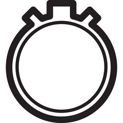 Black Outline Icon of a Stopwatch With Transparent Background Symbolizing Time Measurement And Speed In Business