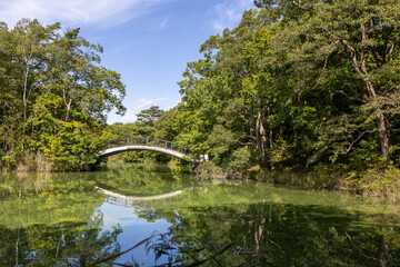 Fototapeta premium 일본 하코다테 오누마 공원 호수