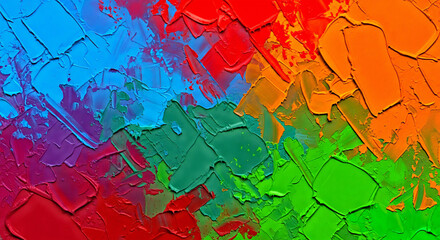 Naklejka premium Vibrant Abstract Palette of Bold Strokes A Spectrum of Rainbow Hues Expressing Joy and Creativity