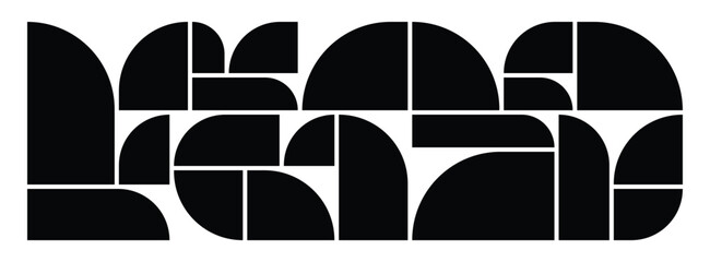 Flat Geometric Shape Collage Modern Art Composition for Design Inspiration Board