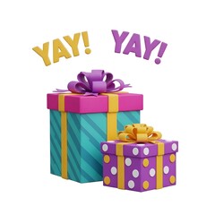 Obraz premium Exciting gift boxes with celebratory 