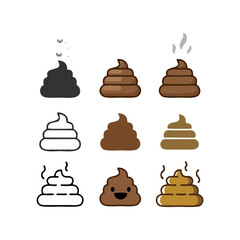 set of pup and dung icons