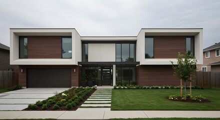 Modern Home Exterior with Landscaping