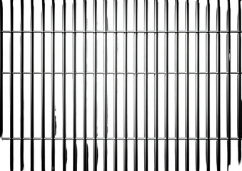 Metallic lattice against dark background with a cage-like appearance