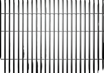 Metallic lattice against dark background with a cage-like appearance