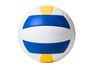 Blue and yellow volleyball isolated on transparent background