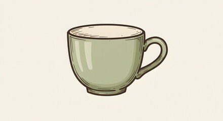 Delicate Green Cup with Creamy Filling A Cozy Moment