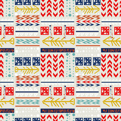 Seamless abstract colorful tribal African pattern.