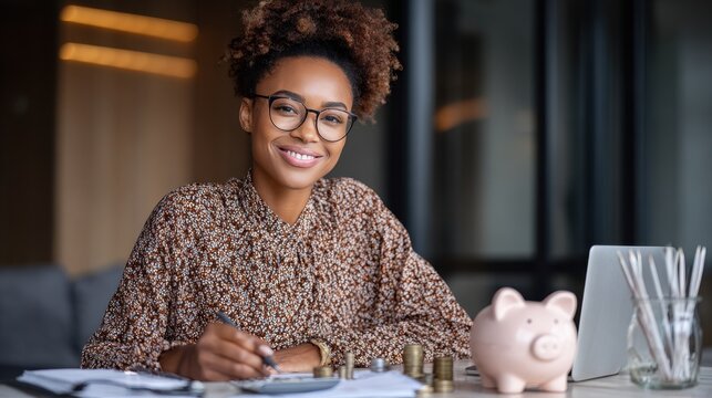 Black female investor in loans and savings