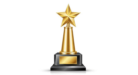 Golden star award trophy, a symbol of achievement and recognition for outstanding performance and success in various fields