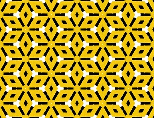 Seamless pattern with golden star geometric tile illustration for textile design wallpaper backdrop