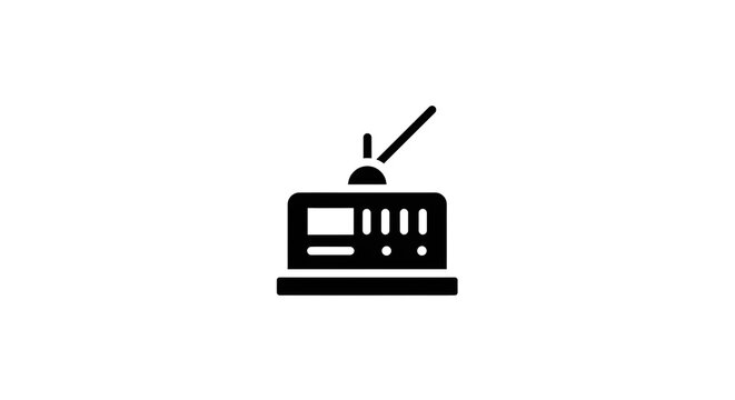 Retro radio receiver icon symbolizing vintage broadcast technology and old-fashioned audio entertainment