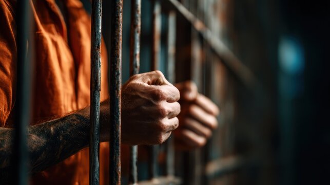 Edited photo of diverse inmates battling in a cell