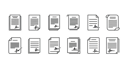Collection of contract documents with signatures and seals