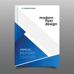 Fototapeta premium Business blue gradient annual report cover template flyer geometric design