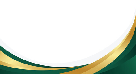 Elegant Green and Gold curve Header background for Certificate Templates,Invitation and Professional Presentation design