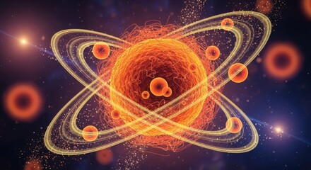 Visualizing the atom a fiery representation of atomic structure and nuclear energy