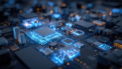 Close-up of complex circuit board