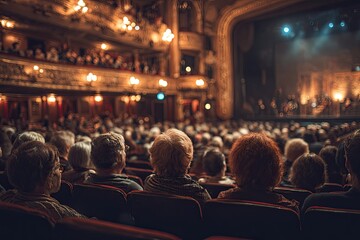 Theater audience, filled seats, performance
