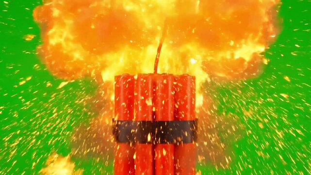 Dynamic fuse ignites explosive danger with sparks flying, creating intense anticipation for a powerful blast.