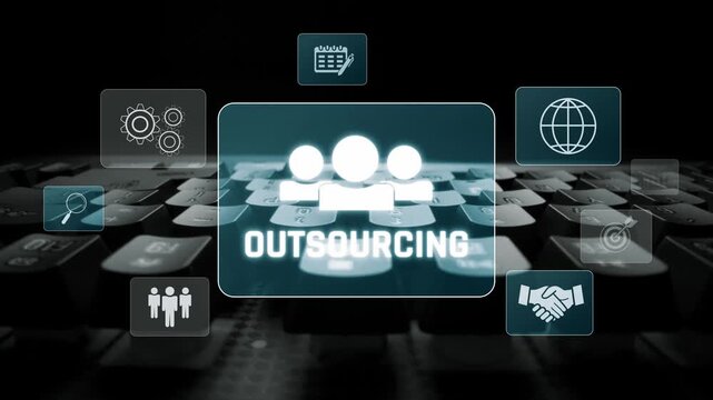 Outsourcing concept showing collaboration, delegation, global workforce, productivity, and task management through remote teams and external service providers Marrow