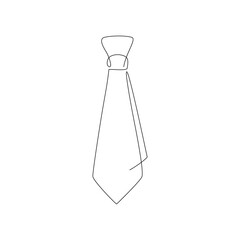 Continuous line drawing of neck tie on transparent background.