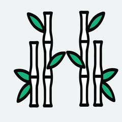 design logo icon  minimalist illustration plant bamboo
