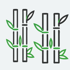 design logo icon  minimalist illustration plant bamboo