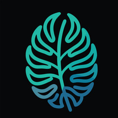 design logo icon  minimalist illustration leaf