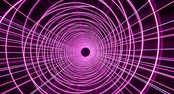 Abstract Purple Tunnel - A Mesmerizing Journey Through Light and Space.