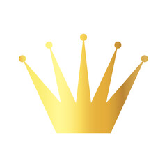 Golden Crown Icon Transparent Background Royalty Luxury Symbol Award Celebration Victory Regal Emblem Shiny Metallic Object Isolated