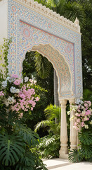 Ornate archway entrance with floral accents