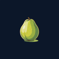 vector illustration of a green guava