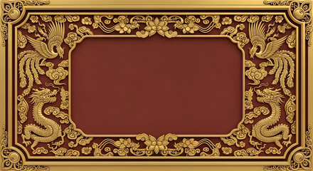 Ornate golden frame with mythical creatures
