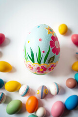 Fototapeta premium An Easter Egg Decorated On A White Background