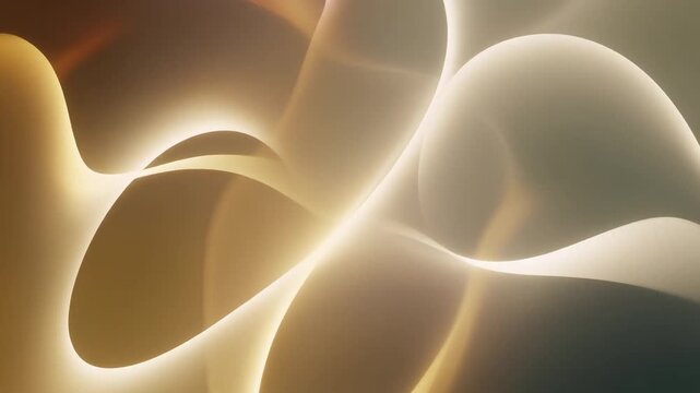 Seamless Looping Abstract Background Video with Intertwining Soft Glowing Shapes and Flowing Light Trails