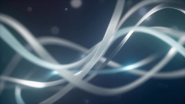 Seamless Looping Abstract Background Video with Intertwining Soft Glowing Shapes and Flowing Light Trails